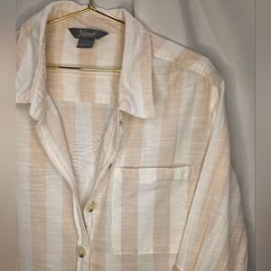 Natural Reflections Beige and White Striped Shirt